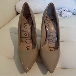 Sam Edelman Nude Patent Leather Heel